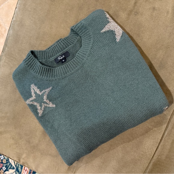 Rails Perci Star Sweater Green & Gold - Size XS - Picture 3 of 10